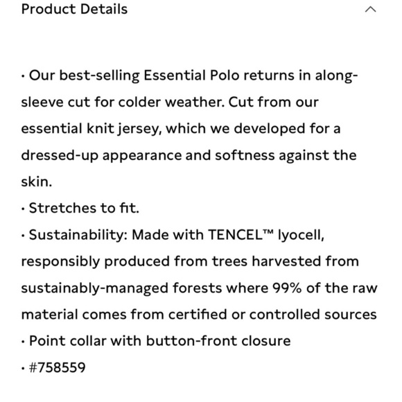 NWT Banana Republic Essential Black Long Sleeved Polo Size XS Petite. - Picture 6 of 8